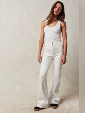 Free People We the Free White Flare Jayde Jeans